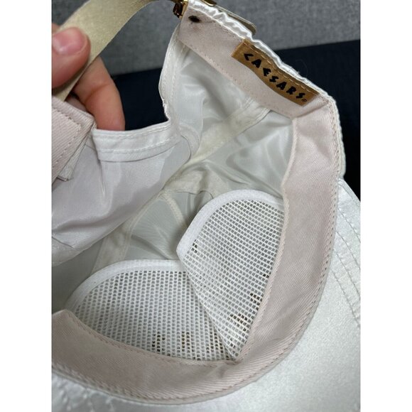 Vintage Ceasars Palace Adult Hat Baseball Cap Adjustable White Gold Satin Silky - Picture 8 of 15